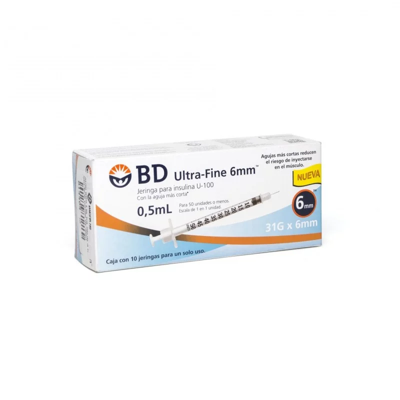 Farmacias del Ahorro, Jeringas para insulina BD Ultra-Fine 1ml 31G x 6mm  10 piezas