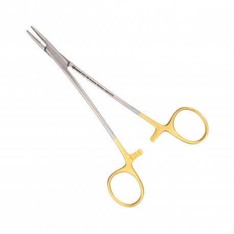 PORTA AGUJAS DEBAKEY VASCULAR TUNGSTENO 16CM ACERO INOXIDABL