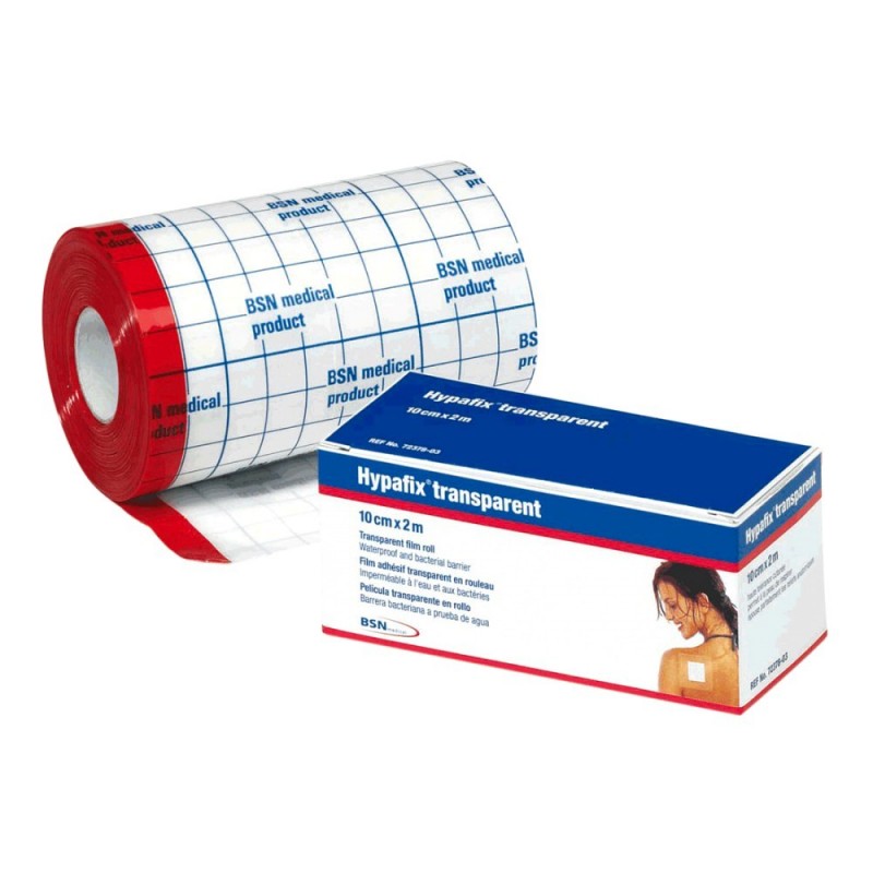 <p>Apósito no estéril adhesivo transparente en rollo.</p>
<p><strong>Indicaciones:</strong></p>
<ul><li>Para fijación de dispositivos médicos y/o apósitos primarios.</li>
</ul><p><strong>Beneficios:</strong></p>
<ul><li>Es impermeable a la humedad y agentes externos</li>
<li>Permeable al aire y al vapor de agua</li>
<li>Adhesivo hipoalergénico en sistema “pattern coat”</li>
<li>Para piel normal y sensible</li>
<li>Alta adherencia inicial y permanente</li>
<li>Papel encerado con guía por centímetro</li>
<li>Pestaña roja de señalización</li>
</ul>