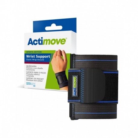 <p>Actimove Soporte de Muñeca.</p>

<ul><li>Duradero, soporte ajustable para muñecas lastimadas o débiles</li>
	<li>Disfruta los deportes, ya que el dolor y la sanacion son apoyados a través de una calidez balanceada y compresión médica.</li>
	<li>Gran comodidad con excelente transpirabilidad a través de un material perforado de secado rápido.</li>
	<li>Sin neopreno, fabricado con tecnología COOLMAX® AIR.</li>
	<li>Permite comodidad, manos secas basada en un diseño de palma abierta.</li>
	<li>Ajusta el nivel de soporte para estar cómodo sin importar la actividad.</li>
</ul>