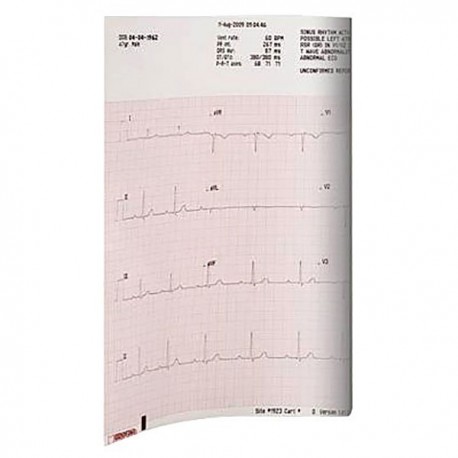 <p>Papel térmico para electrocardiógrafo ELI 230 Mortara en hoja, doblado en "Z".</p>