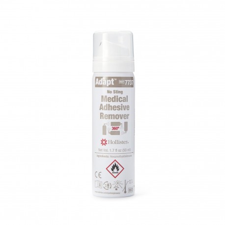 <p>El Quita Adhesivo Médico Adapt™ en Spray está hecho a base de silicona, es una formulación sin alcohol que brinda una solución eficaz para retirar adhesivos (barreras cutáneas) sin la irritación que ocasionaría el alcohol.</p>
<ul>
<li>Sin irritación por alcohol, a base de silicón.</li>
<li>No contiene CFC (Clorofluorocarbonos).</li>
<li>Hecho sin látex de hule natural.</li>
<li>Caja Spray 360° con 50mL (1.7oz.</li>
</ul>