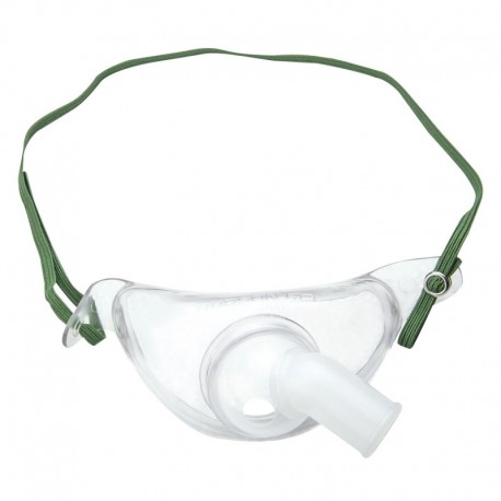 <ul><li>Mascarilla para terapia de aerosol en traqueotomía y laringectomía.</li>
<li>El conector del entubado gira 360 grados para fácil posicionamiento.</li>
<li>Con conector de 22 mm que acepta tubería arrugada de 22 mm y conexiones “T “de nebulizador.</li>
<li>Desechable.</li>
</ul>