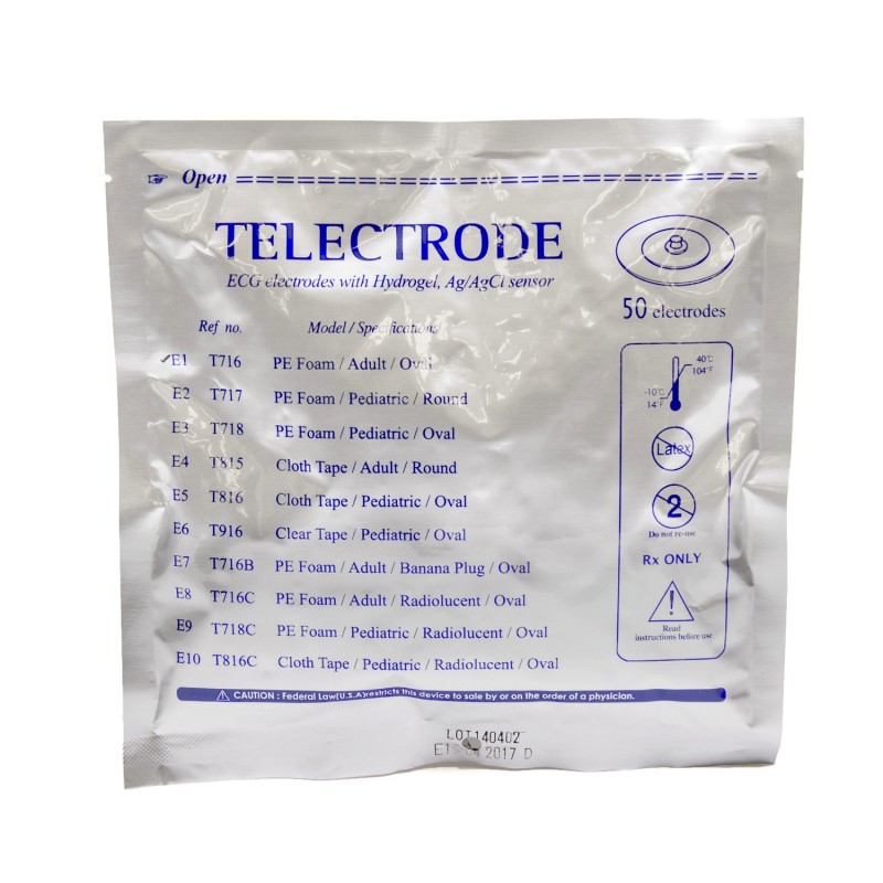 <p>El electrodo desechable tiene respaldo microporoso de tela, biocompatible, recubierto de copolímero acrílico.</p>
<ul><li>Tiene una amplia superficie de contacto con adhesión óptima.</li>
<li>Es cómodo, suave y flexible, no irritante.</li>
<li>Cumple y supera todas las pruebas paramétricas, según la norma ANSI / AAMI EC12: 2000.</li>
<li>Está diseñado para uso en monitoreo de larga duración.</li>
<li>Permite la transpiración de la piel.</li>
<li>Tamaño: 55 mm.</li>
</ul>