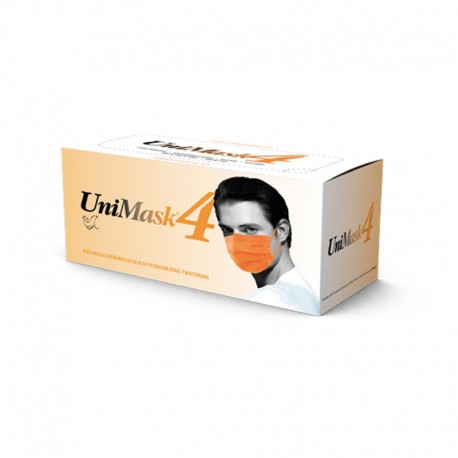 CUBRE BOCAS UNIMASK NARANJA 50 PZA