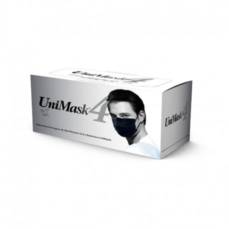 CUBRE BOCAS UNIMASK NEGRO 50 PZA