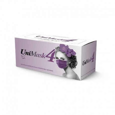 CUBRE BOCAS UNIMASK LAVANDA 50 PZA