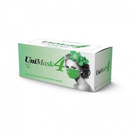 CUBRE BOCAS UNIMASK VERDE 50 PZA