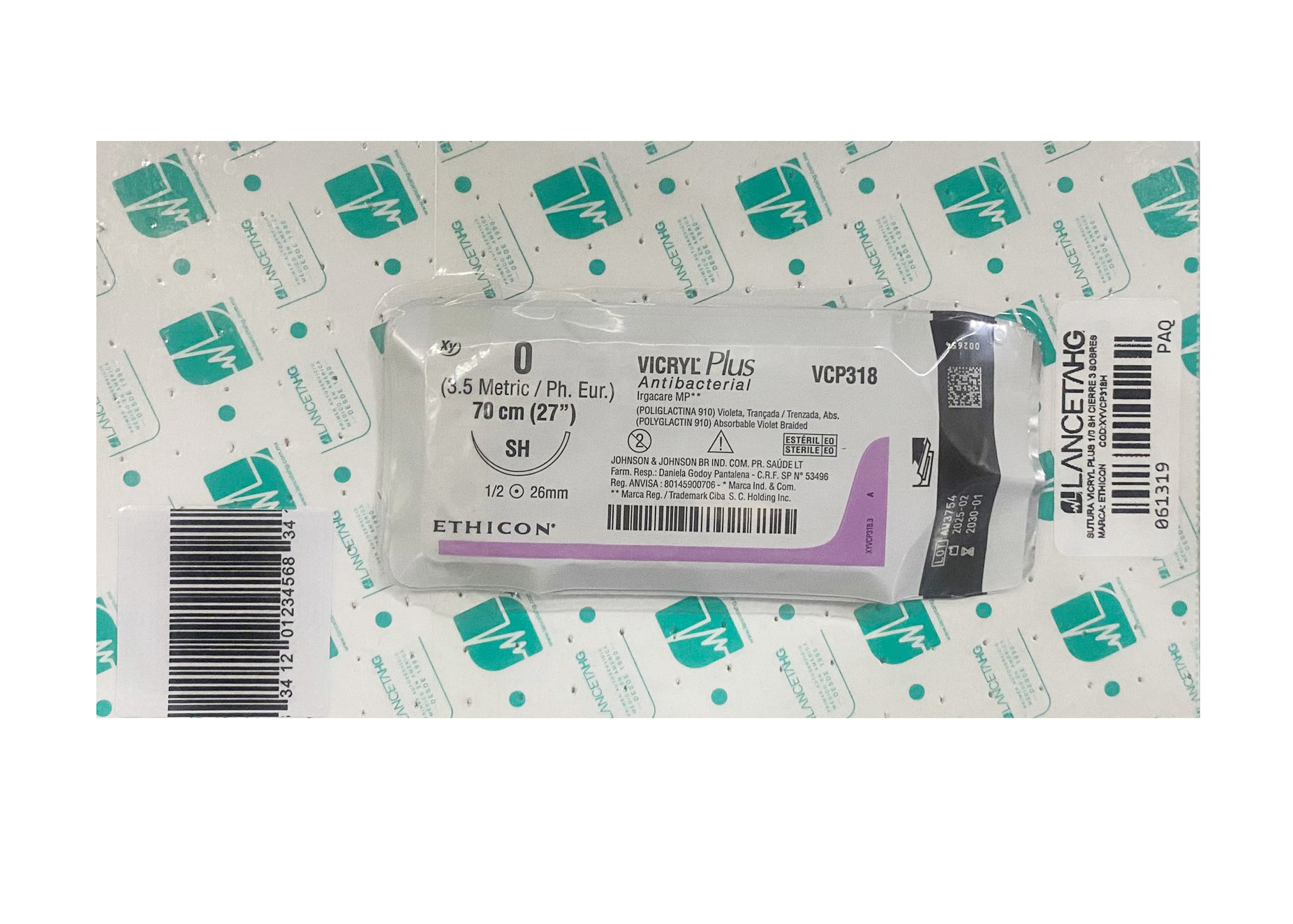 SUTURA VICRYL PLUS 1/0 SH CIERRE 3 SOBRES