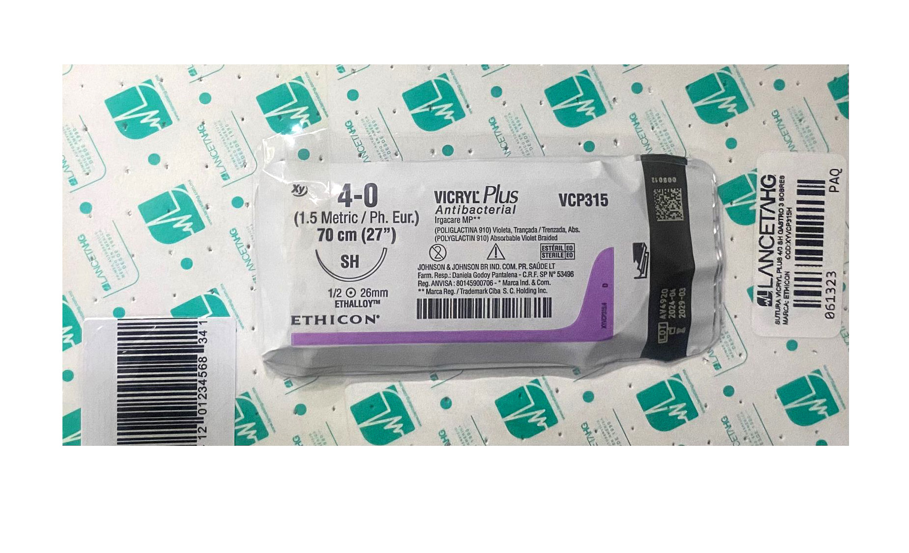 SUTURA VICRYL PLUS 4/0 SH GASTRO 3 SOBRES