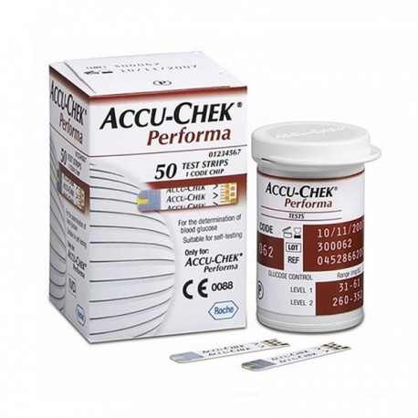 <p>Tiras Accu Check para la detección de glucosa en la sangre.</p>

<ul><li>Requiere una muestra mínima de sangre (.6µl)</li>
	<li>Resultado en 5 segundos</li>
</ul>