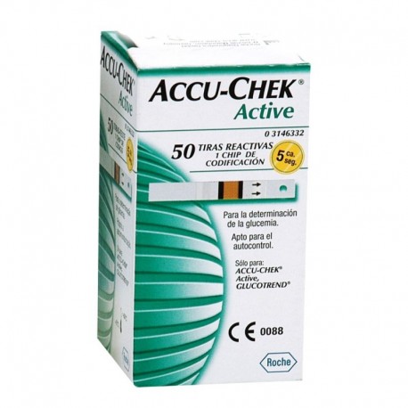 <p>Tiras Reactivas para la determinación cuantitativa de glucosa en sangre para su uso en equipos Accu-Chek Active y Accu-Chek Active LCM.</p>