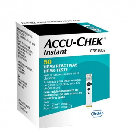 <p>Tiras reactivas con 50 unidades para glucómetro Accu-Chek Instant.</p>