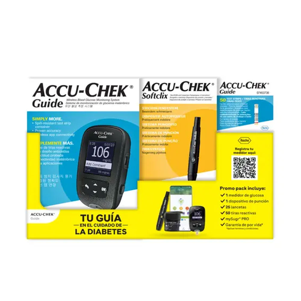 <ul>
	<li>
	<p>Gluc&oacute;metro con conectividad Bluetooth para transmisi&oacute;n inal&aacute;mbrica de datos.</p>
	</li>
	<li>
	<p>Sincroniza con la app <strong>mySugr</strong> para visualizar y gestionar resultados desde el celular.</p>
	</li>
	<li>
	<p>Soluci&oacute;n pr&aacute;ctica para personas con diabetes y profesionales de la salud.</p>
	</li>
	<li>
	<p>Facilita el seguimiento y la compartici&oacute;n de resultados en tiempo real.</p>
	</li>
</ul>