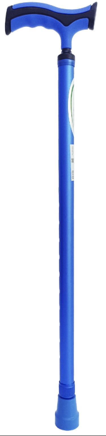 BASTON ALUMINIO MANGO ALEMAN AZUL METALICO