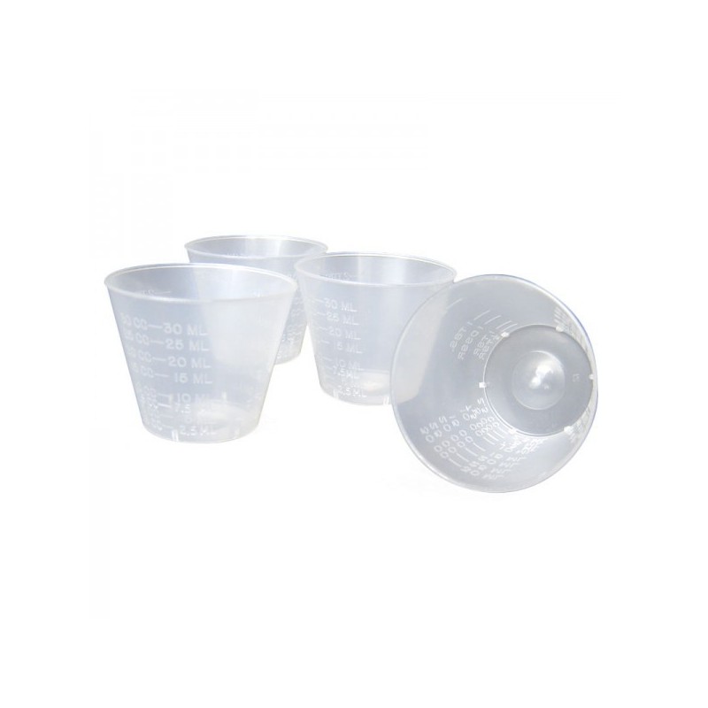 <ul><li>Vaso dosificador de plástico translúcido para facilitar la medición.</li>
	<li>Graduado en incrementos de 5 ml, en dracmas, cucharadas y cucharitas.</li>
</ul>