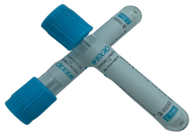 TUBO RECOLECTOR DE SANGRE CON CITRATO DE SODIO 2.7ML AZUL 100 PZAS