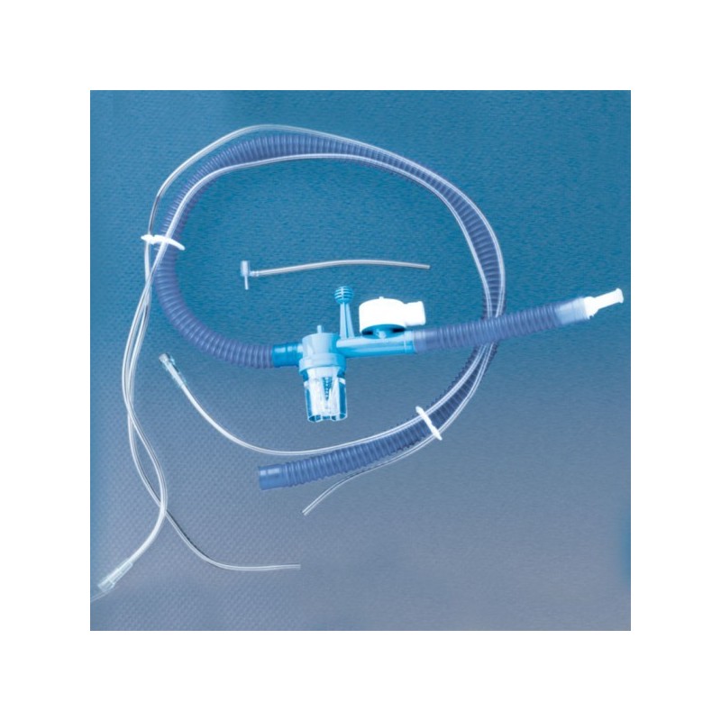 <ul><li>Para tratamientos de RPPI.</li>
	<li>Capacidad de 20 ml.</li>
	<li>Columnas de soporte.</li>
	<li>Válvula reductora.</li>
	<li>Cabeza recolectora de gas.</li>
	<li>Puerto de exhalación.</li>
	<li>Línea de abastecimiento.</li>
	<li>Puerto de entrada.</li>
	<li>Salida del paciente.</li>
	<li>Nebulizador.</li>
</ul>