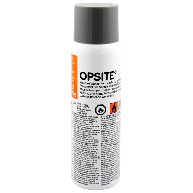 <p>Película transparente en spray de fácil aplicación que provee protección a heridas quirúrgicas menores y heridas superficiales.</p>

<p>Está indicado en heridas, abrasiones, quemaduras, suturas, después de la eliminación de sutura, sitios de vacunación, ampollas intactas, injerto de piel de fijación.</p>

<ul><li>Es permeable a vapor de agua y aire</li>
	<li>Resistente al agua</li>
	<li>De fácil y rápida aplicación</li>
</ul>