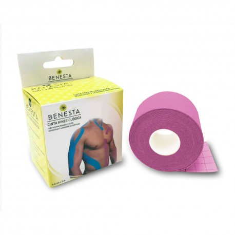 <p>Cinta de kinesiológica precortada ideal para el desequilibrio muscular, ayudando a mitigar el dolor. Reduce el edema y la inflamación, luxaciones en tejidos blandos, articulaciones y músculos, tensión muscular o esguinces de ligamentos.</p>

<table border="0" cellpadding="0" cellspacing="0" style="width:500px;"><thead><tr><th scope="col">Código</th>
			<th scope="col">Tamaño</th>
			<th scope="col">Uso en:</th>
			<th scope="col">Color</th>
		</tr></thead><tbody><tr><td>067080</td>
			<td>14 cm</td>
			<td>muñeca, pie o tobillo</td>
			<td>Beige</td>
		</tr><tr><td>067079</td>
			<td>18 cm</td>
			<td>brazo, hombro y rodilla</td>
			<td>Azul</td>
		</tr><tr><td>067078</td>
			<td>22 cm</td>
			<td>cuello, cadera y espalda</td>
			<td>Rosa</td>
		</tr></tbody></table>