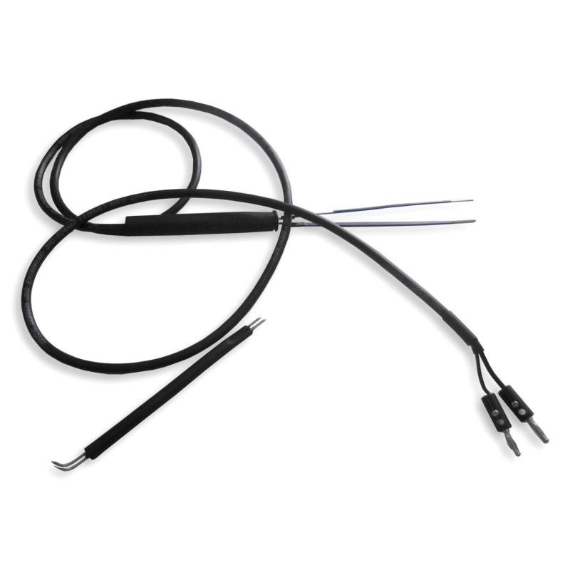 <ul><li>Cable de cobre suave con aislamiento de pvc de dos polos.</li>
	<li>En un extremo conexión para el Electrocauterio con doble banana, y en el otro extremo con mango para insertar puntas bipolares y/o pinza bipolar. (No incluye pinza ni punta)</li>
</ul>