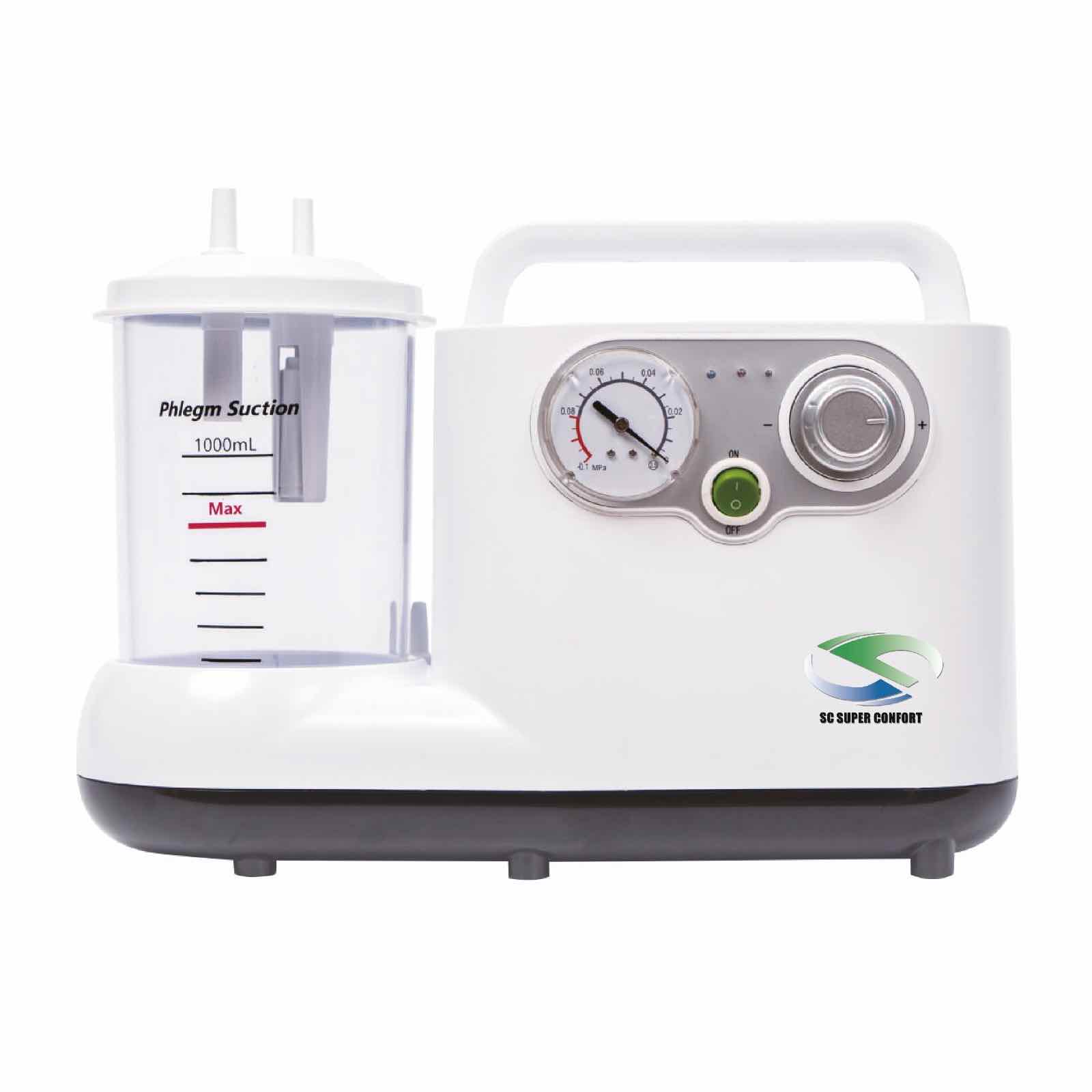 <p>Con un motor silencioso, esta equipado con un reloj e indicador de potencia, Cuneta con regulaci&oacute;n de aspirado, sistema libre de mantenimiento, pensado en pacientes traqueimatizados, aplicaciones quir&uacute;rgicas y terapias postoperatorias.</p>