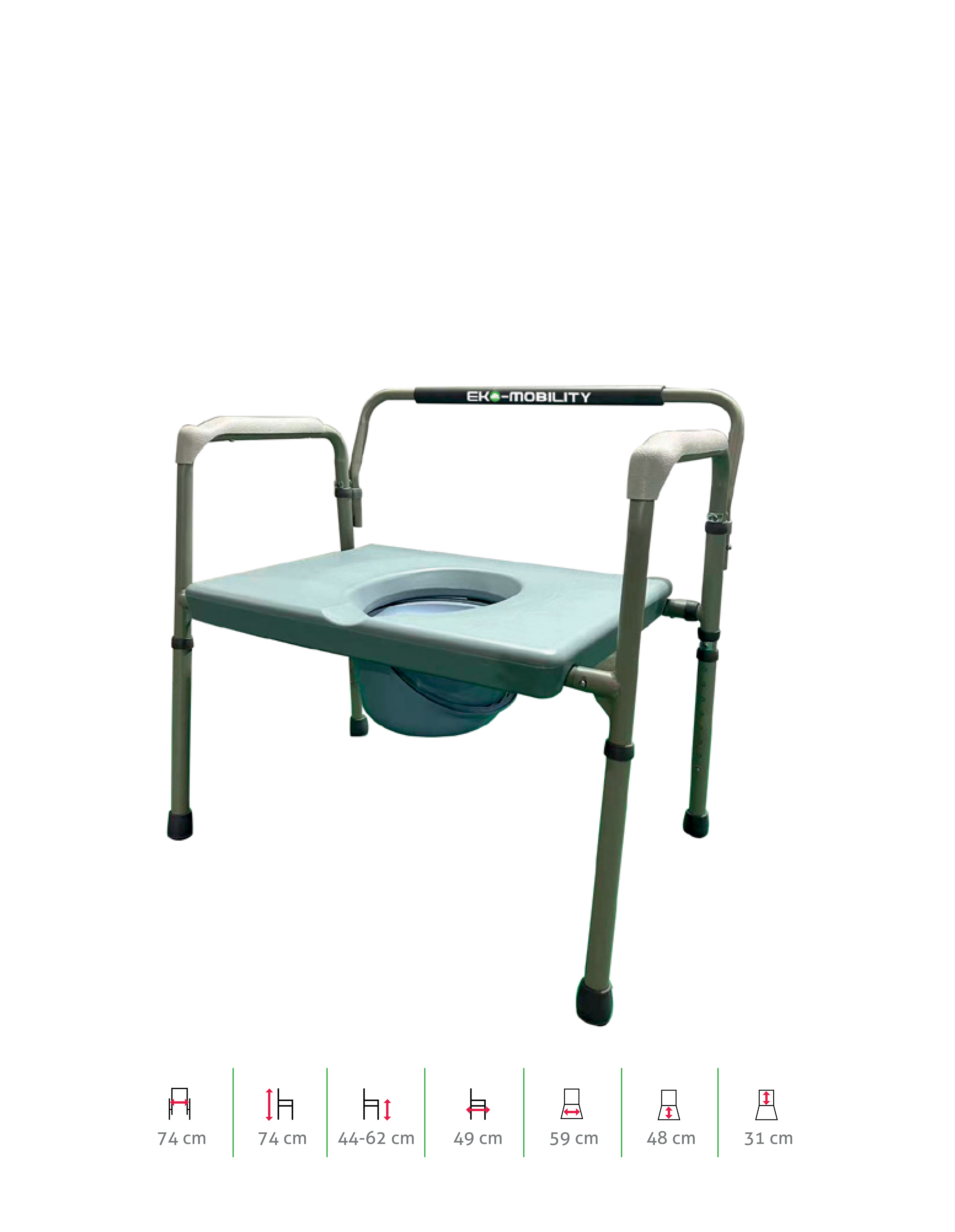 SILLA COMODO BARIATRICO PLEGABLE
