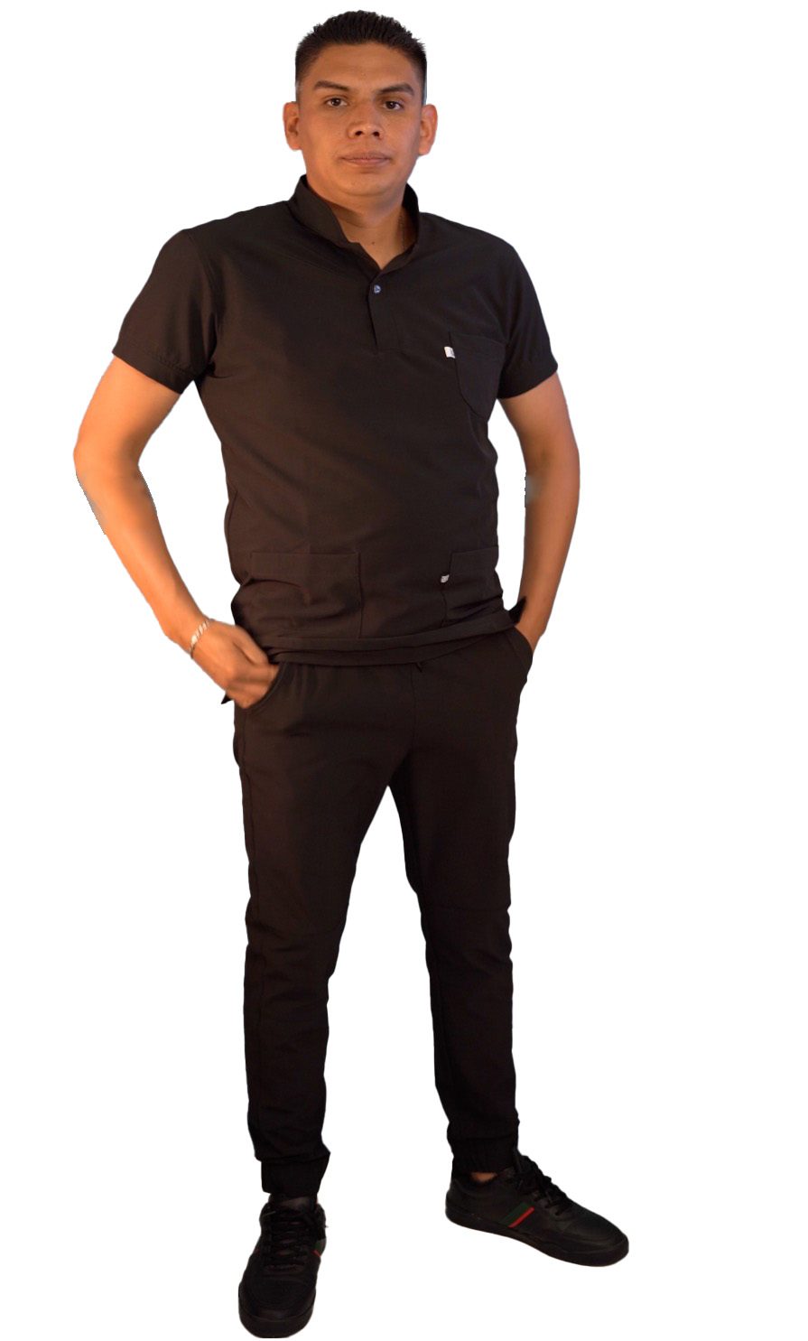 PIJAMA QUIRURGICA CABALLERO GRANDE NEGRA ANTIFLUIDOS
