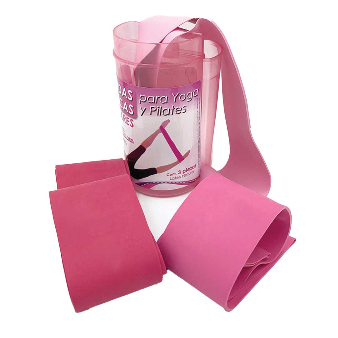 <p>&bull; Bandas el&aacute;sticas circulares fabricadas con l&aacute;tex natural.</p>

<p>&bull; Hasta 400% m&aacute;s resistentes que otras bandas elaboradas con pl&aacute;sticos y l&aacute;tex sint&eacute;tico.</p>

<p>&bull; El l&aacute;tex natural se obtiene de &aacute;rboles.</p>

<p>&bull; Medidas: 5 cm x 30 cm de circunferencia.</p>

<p>&nbsp;</p>