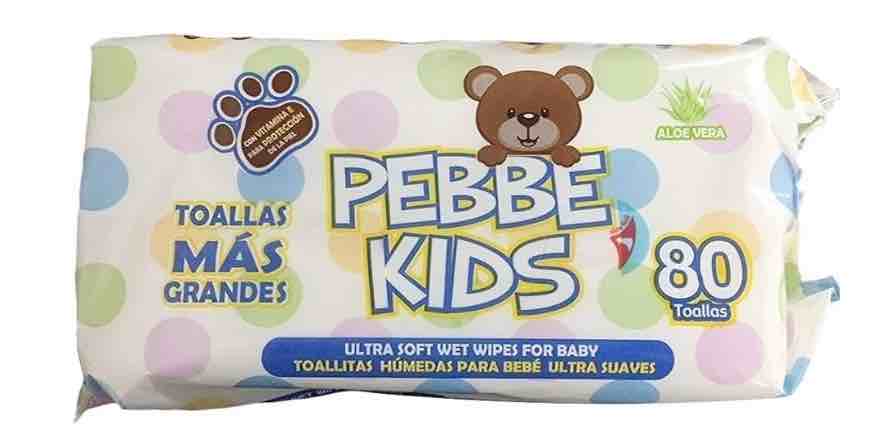 TOALLA HUMEDA P/BEBE PEBBE KIDS 80 PZAS
