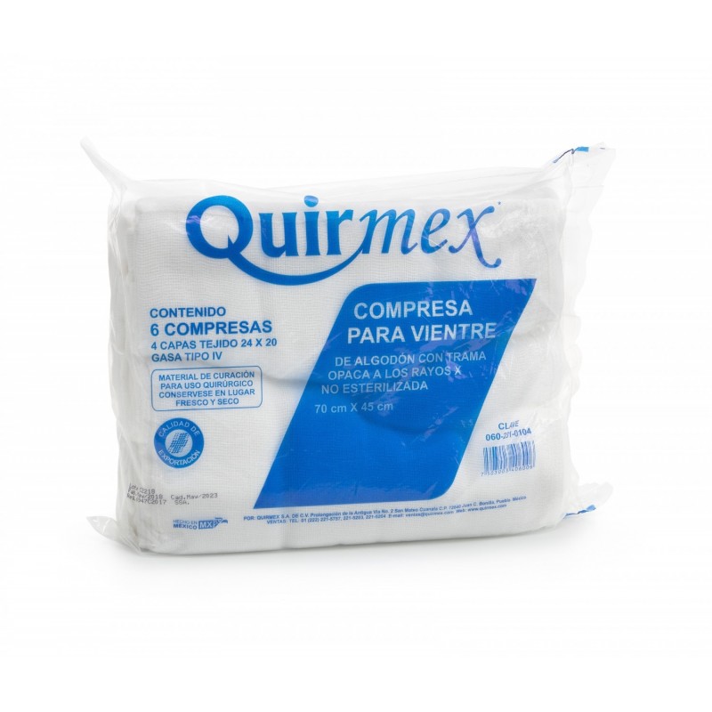 COMPRESA QUIRURGICA 70X45CM NO ESTERIL 6 PZAS