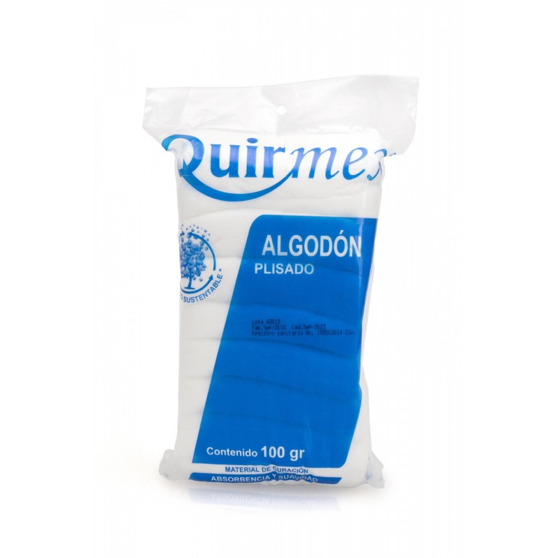 <p>Algodón absorbente formado por capas continuas de filamentos blancos, finos y suaves en forma de capas unidireccionales. El algodón en laminas debe estar conformado de material descrudado y blanqueado y totalmente libre de impurezas.</p>

<ul><li>100% algodón.</li>
	<li>No esteril.</li>
</ul>