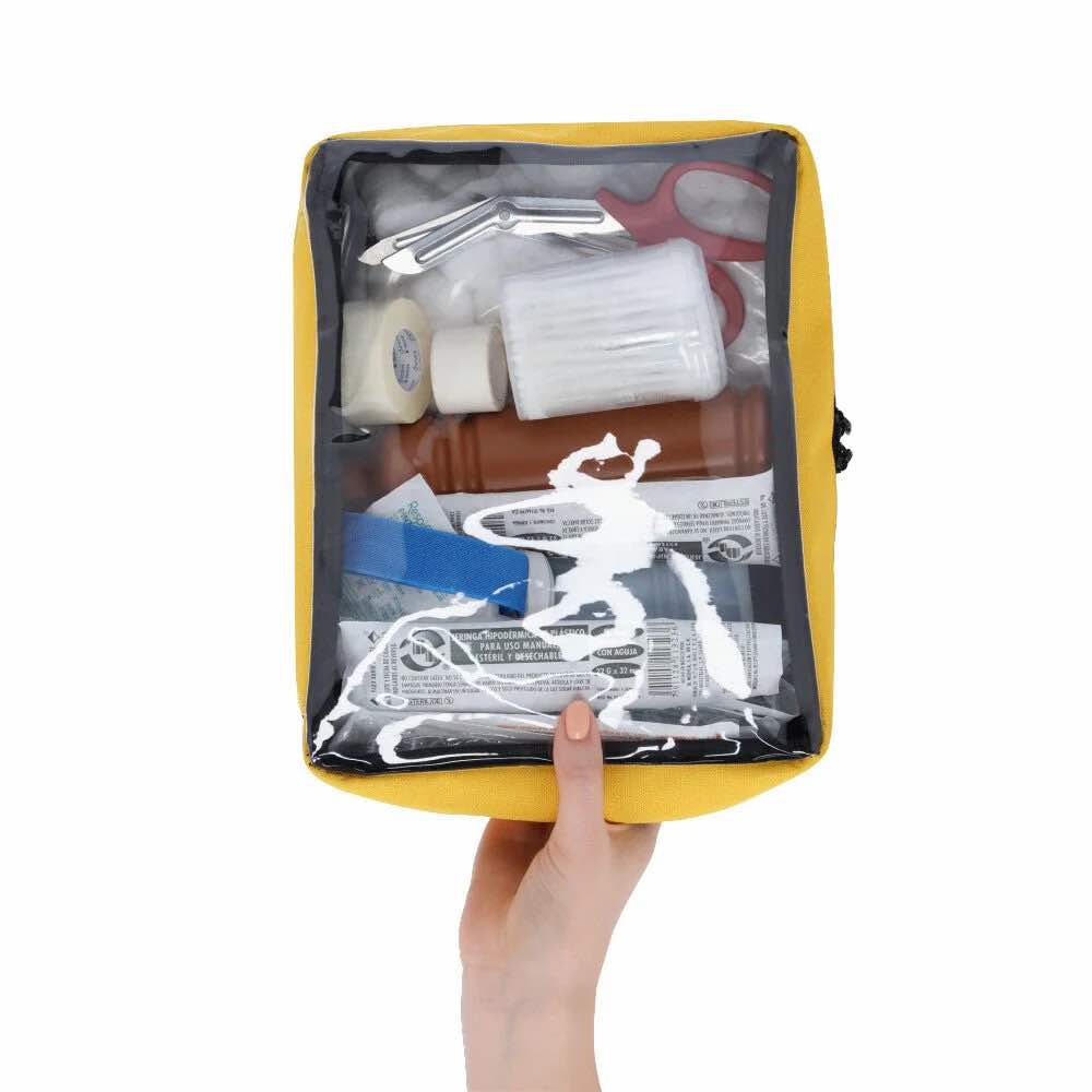 ESTUCHE ORGANIZADOR P/BOTIQUIN PRIMEROS AUX AMARILLO
