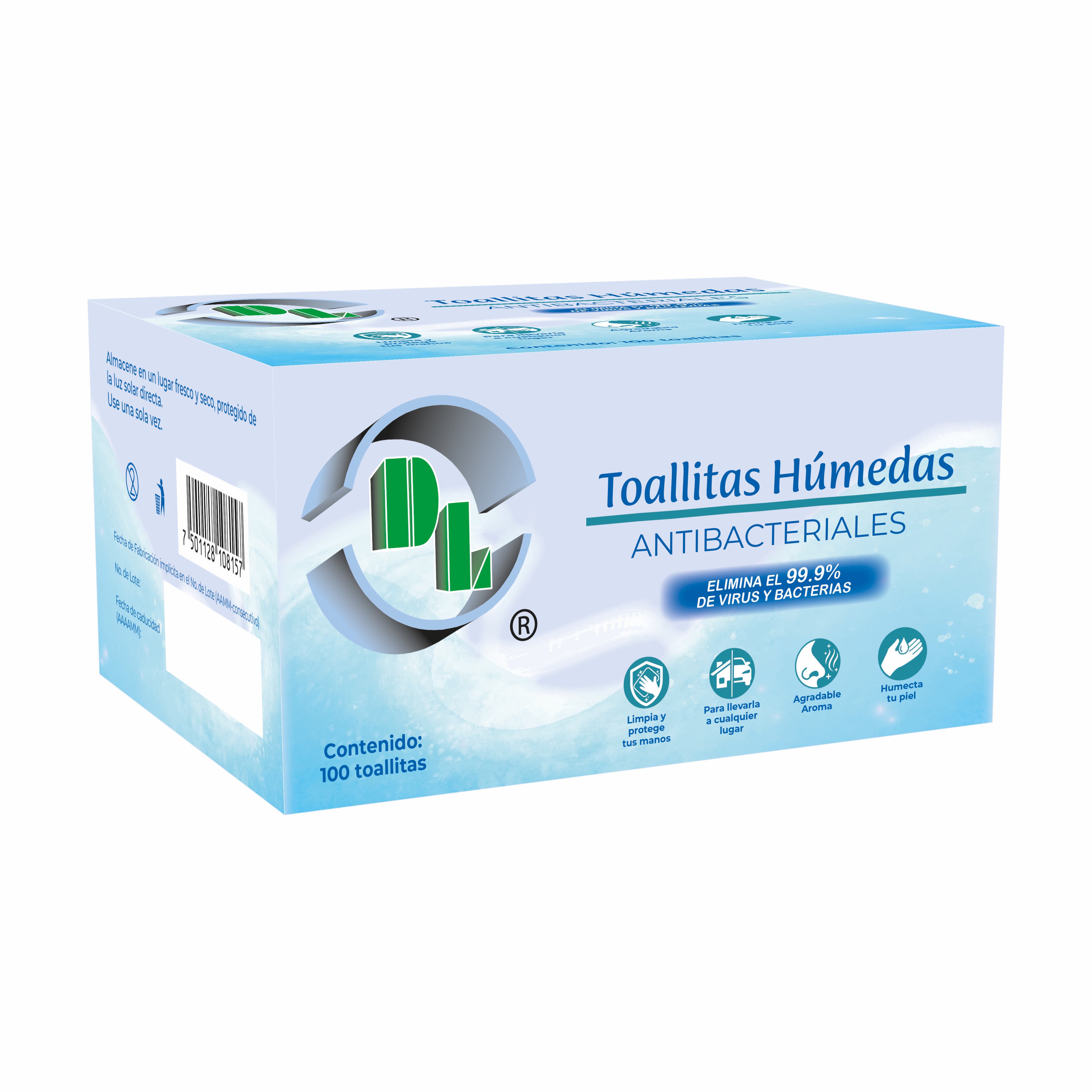 TOALLA HUMEDA ANTIBACTERIAL MANOS 100 PZAS