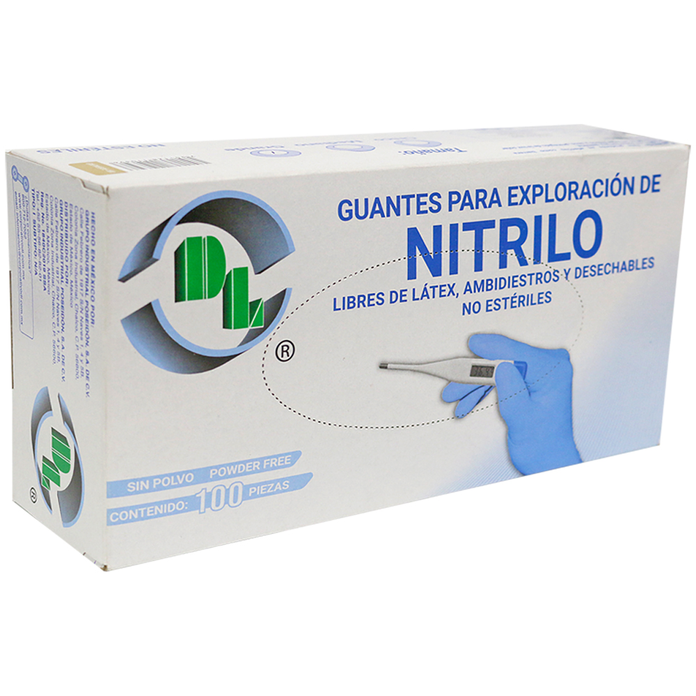 GUANTE DE NITRILO NO ESTERIL MEDIANO 100 PZA