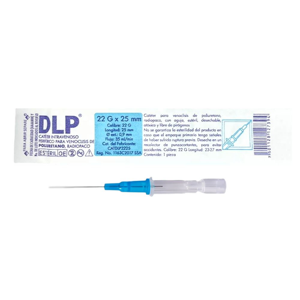 CATETER INTRAVENOSO 22 g x 25 mm CON 10 PIEZAS