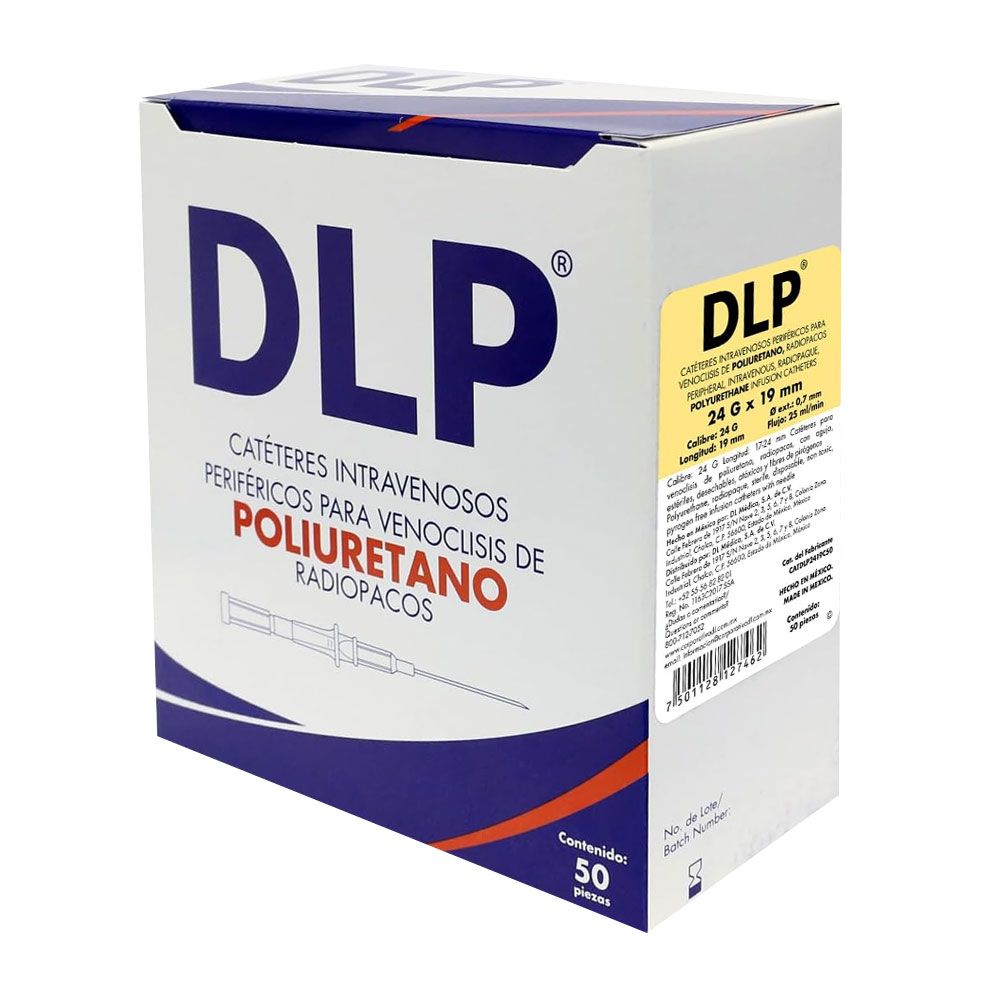 CATETER INTRAVENOSO 24GX19MM CON 50 PIEZAS