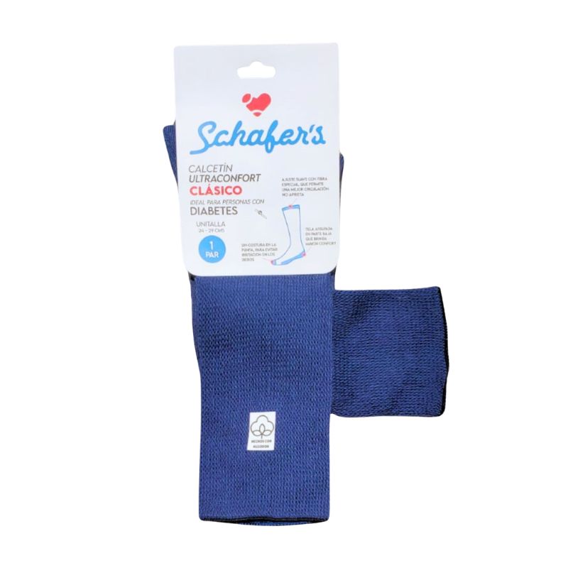 CALCETIN PARA DIABETICO LARGO CLASICO AZUL MAR
