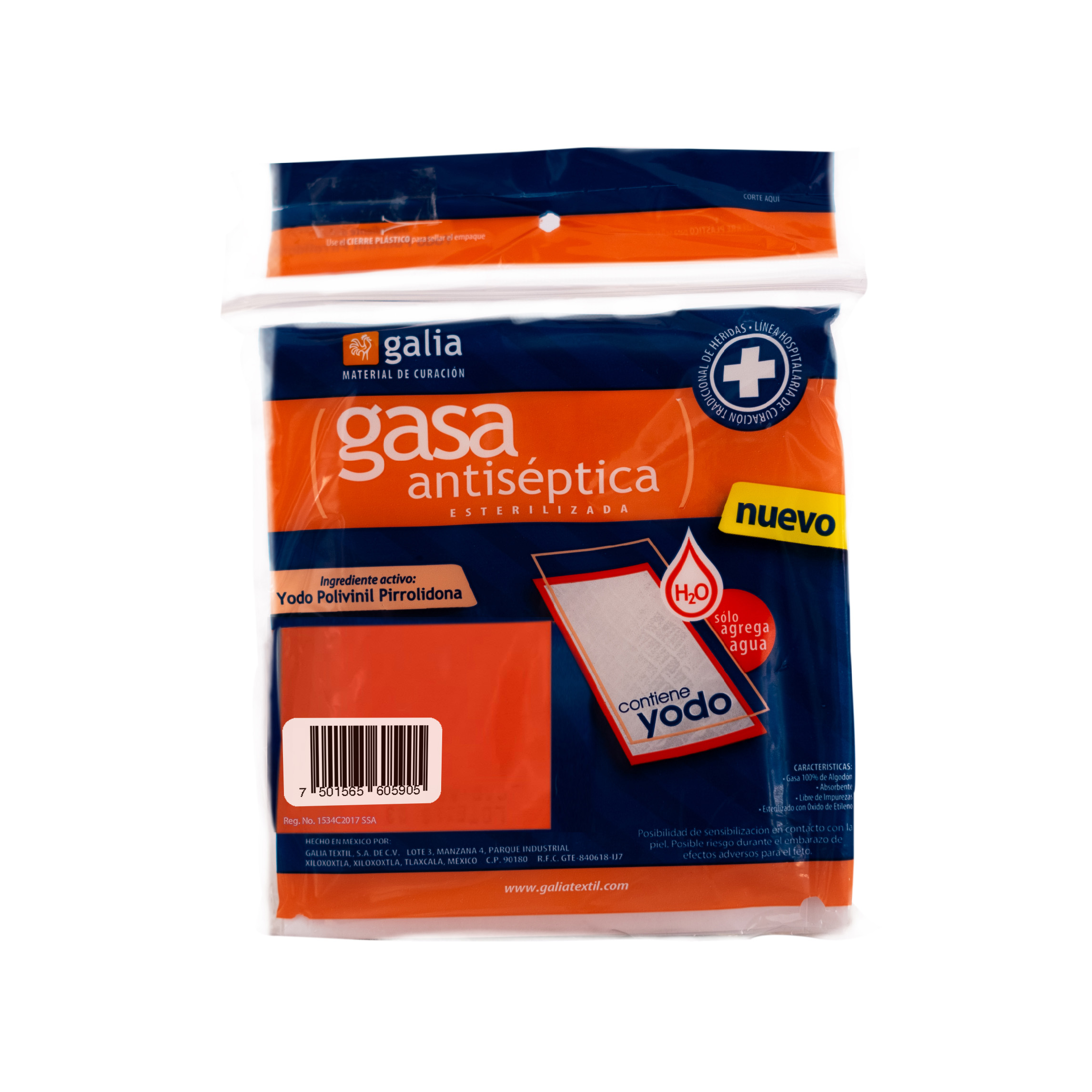 GASA ANTISEPTICA 10X10 CM 8 CAPAS TEJ 24X20 ESTERIL 10 PZA